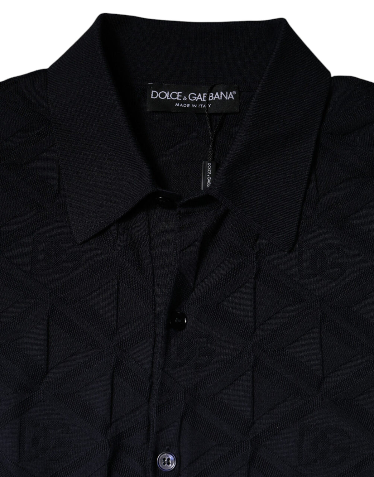 Cardigan en soie noire à col rond pour homme de Dolce &amp; Gabbana