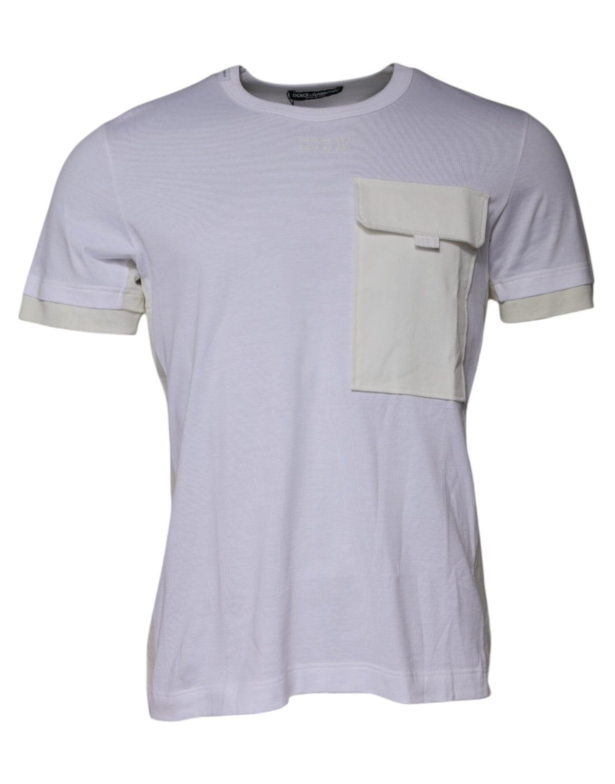 T-shirt blanc en coton à manches courtes et col rond de Dolce &amp; Gabbana