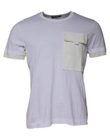 T-shirt blanc en coton à manches courtes et col rond de Dolce &amp; Gabbana