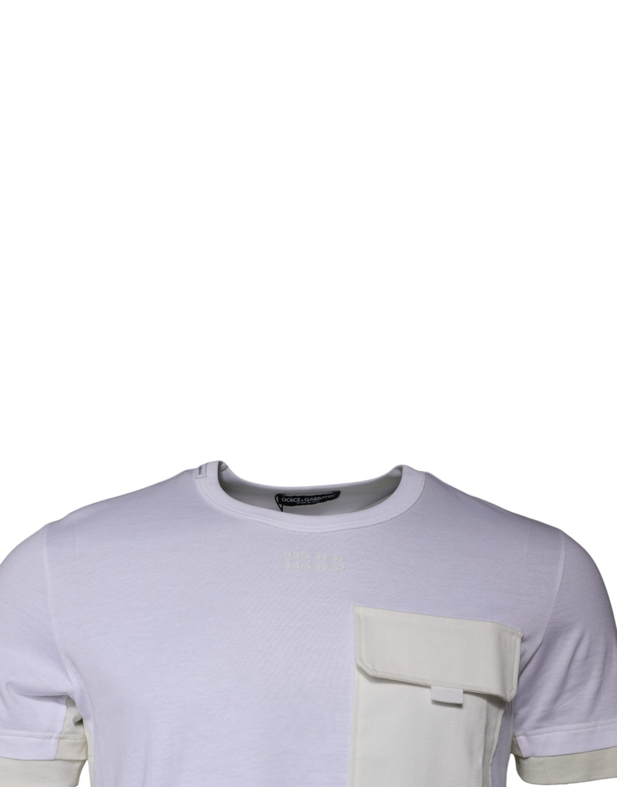 T-shirt blanc en coton à manches courtes et col rond de Dolce &amp; Gabbana