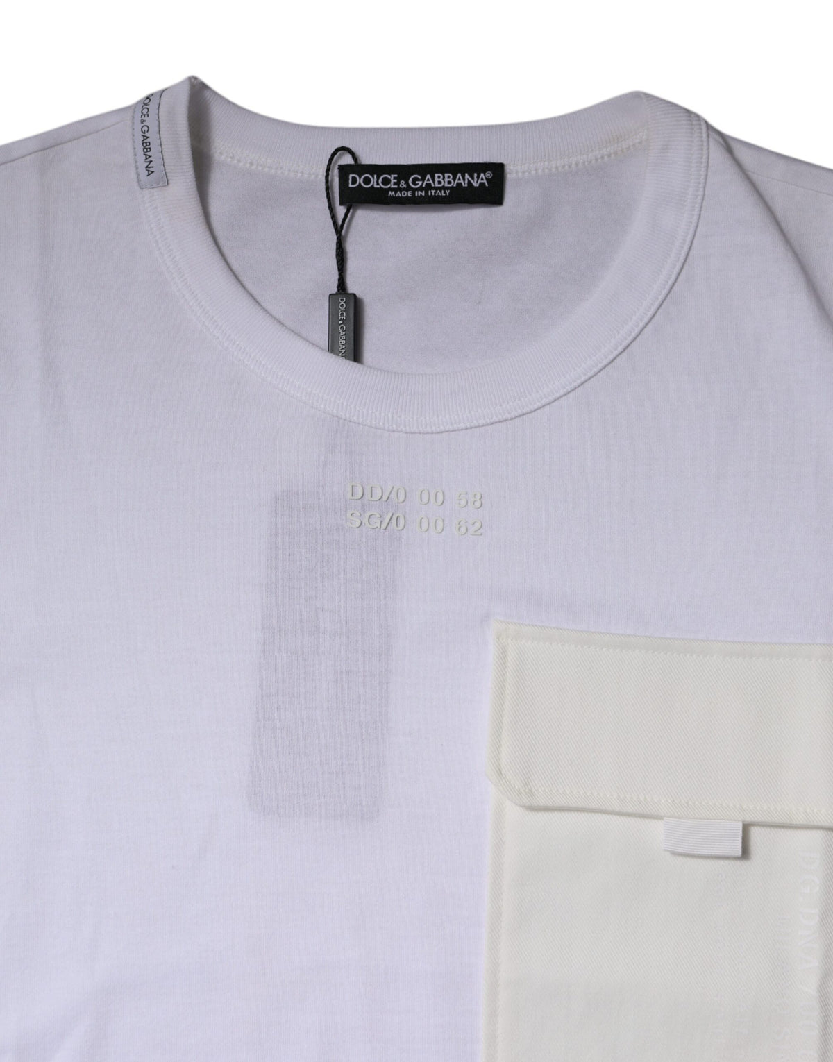 T-shirt blanc en coton à manches courtes et col rond de Dolce &amp; Gabbana