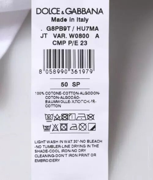 Dolce & Gabbana wit T-shirt met logo-print, gemaakt van katoen, met ronde hals.