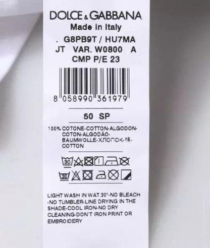 Dolce & Gabbana wit T-shirt met logo-print, gemaakt van katoen, met ronde hals.