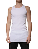Débardeur blanc en coton sans manches et à col rond de Dolce &amp; Gabbana