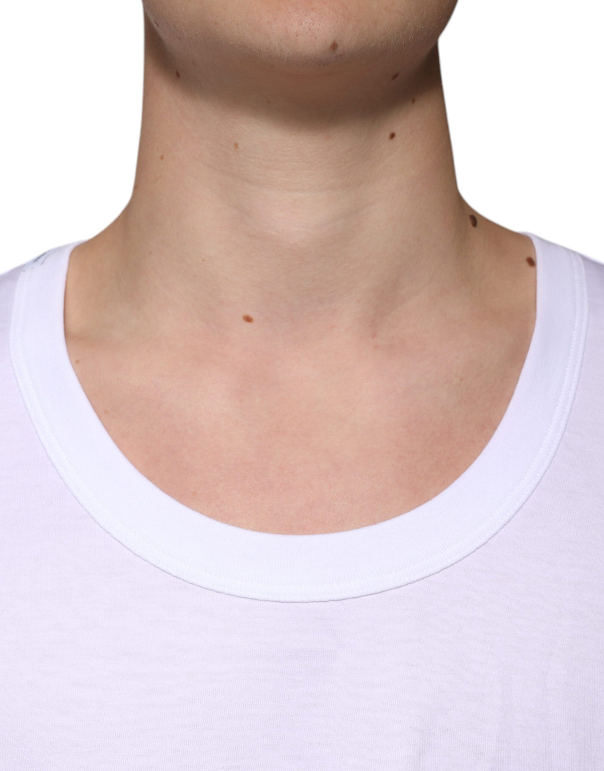 Débardeur blanc en coton sans manches et à col rond de Dolce &amp; Gabbana