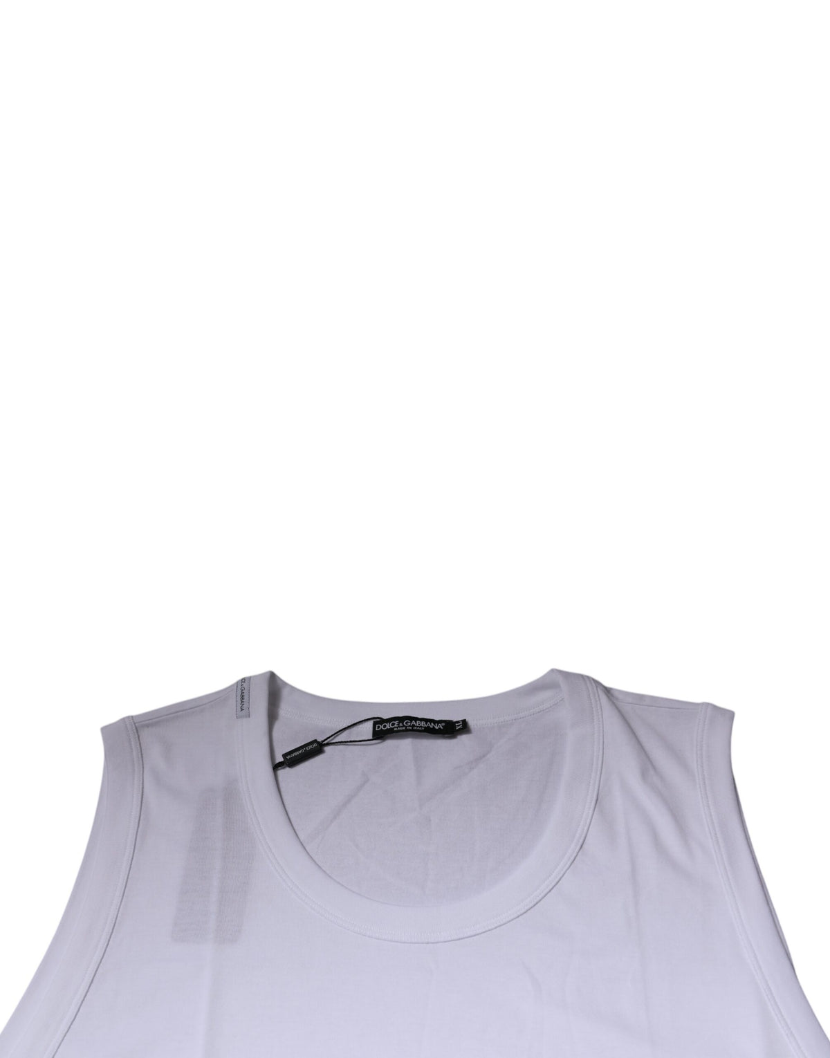 Débardeur blanc en coton sans manches et à col rond de Dolce &amp; Gabbana
