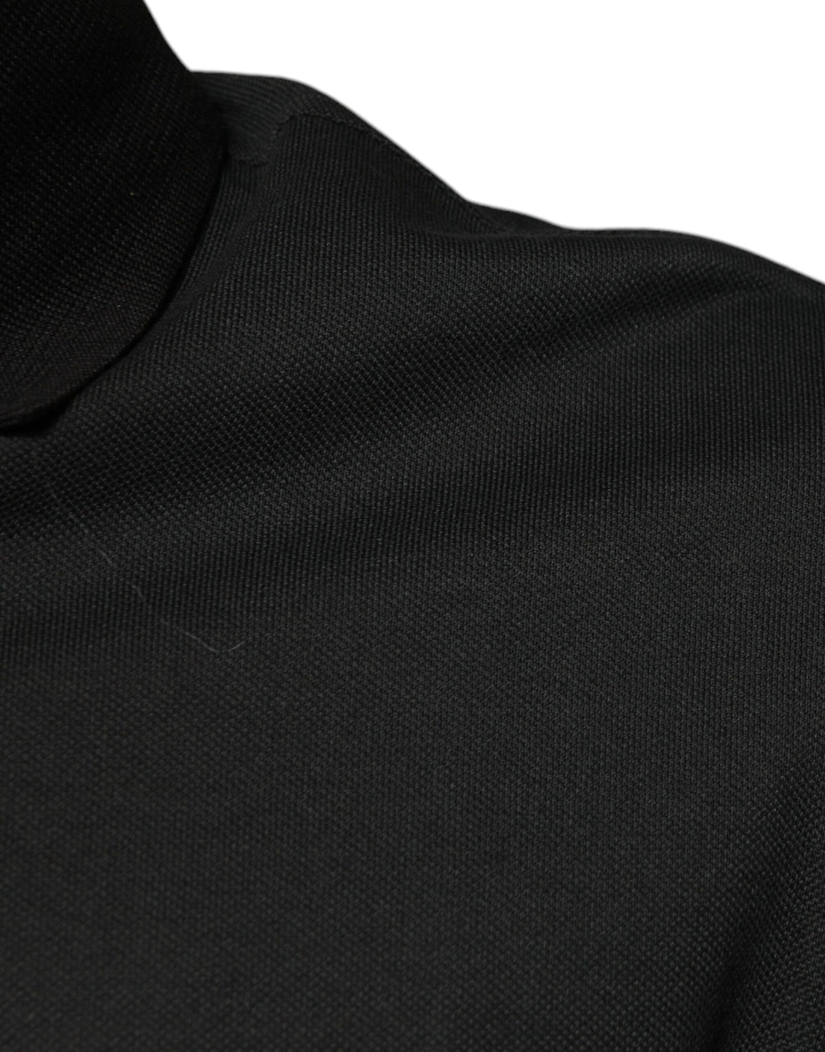 Polo en coton à col et imprimé logo noir de Dolce &amp; Gabbana