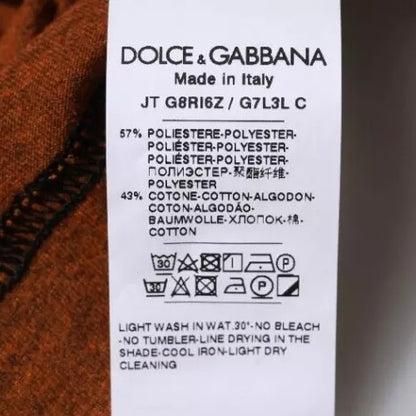 Dolce & Gabbana Bruin DG Logo Polyester T-shirt met ronde hals