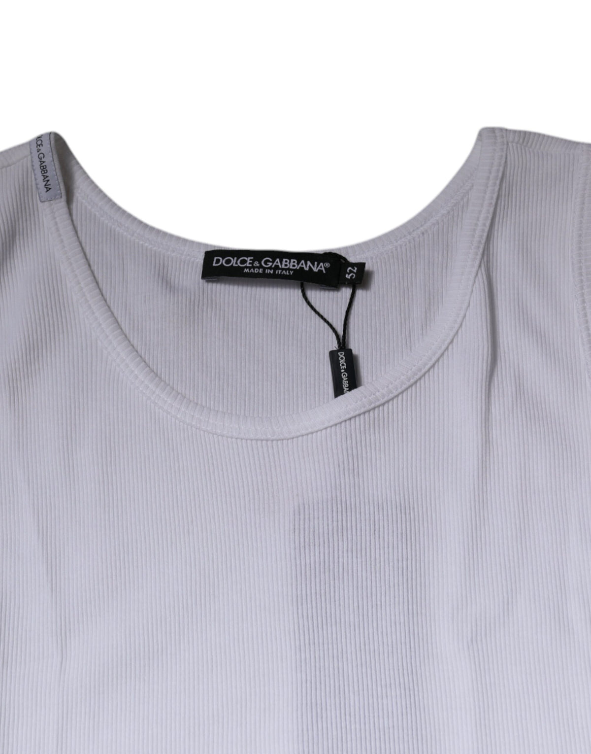 Débardeur blanc en coton sans manches et à col rond de Dolce &amp; Gabbana