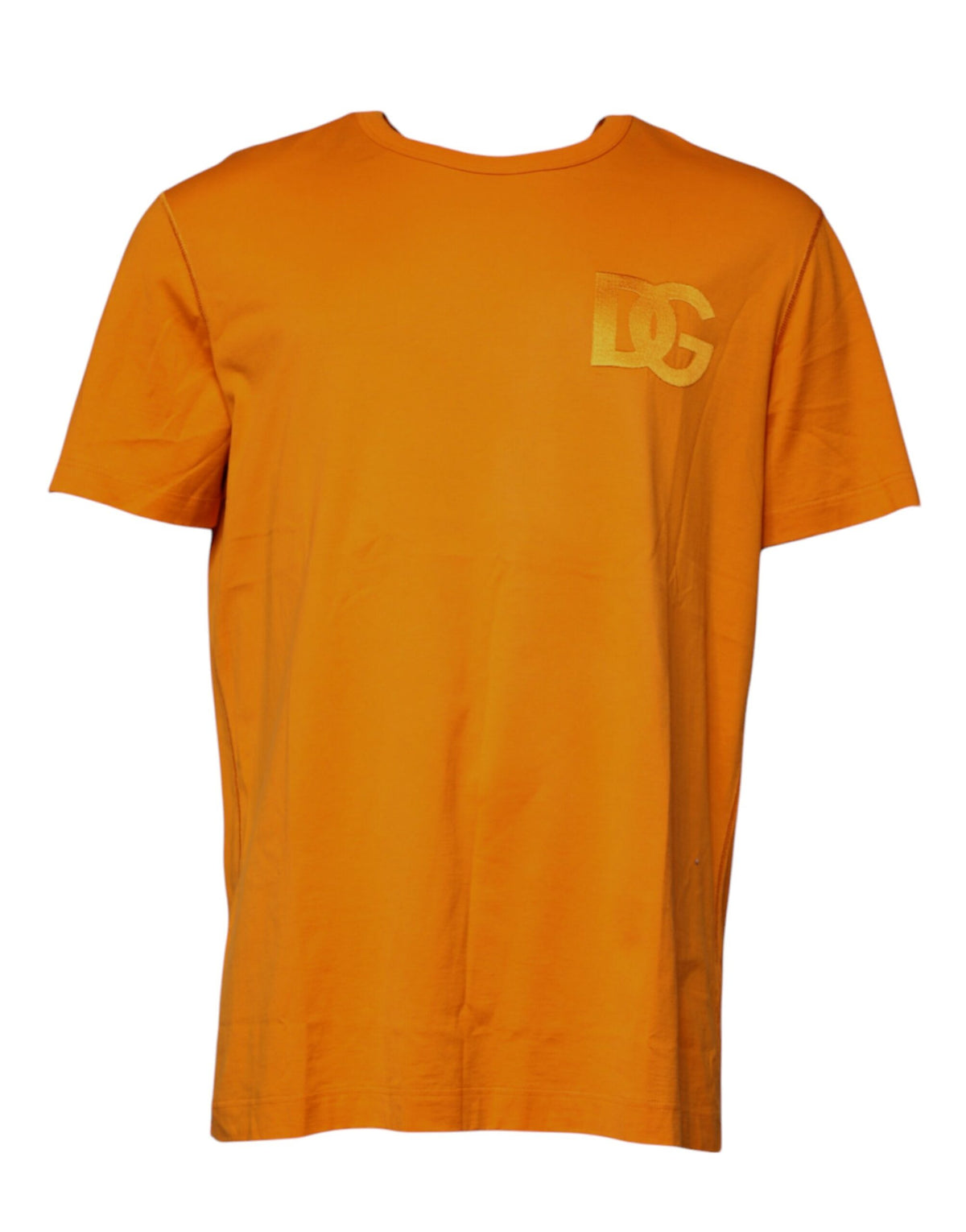 T-shirt en coton à col rond avec logo orange de Dolce &amp; Gabbana