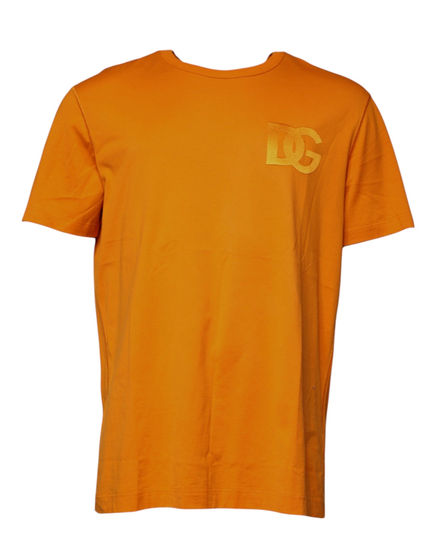 Dolce &amp; Gabbana T-shirt met ronde hals van katoen in oranje met logo