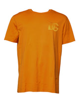 T-shirt en coton à col rond avec logo orange de Dolce &amp; Gabbana