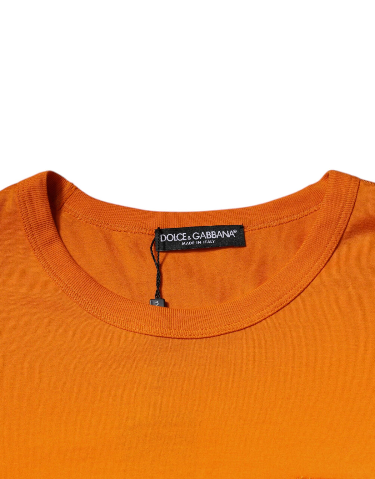T-shirt en coton à col rond avec logo orange de Dolce &amp; Gabbana