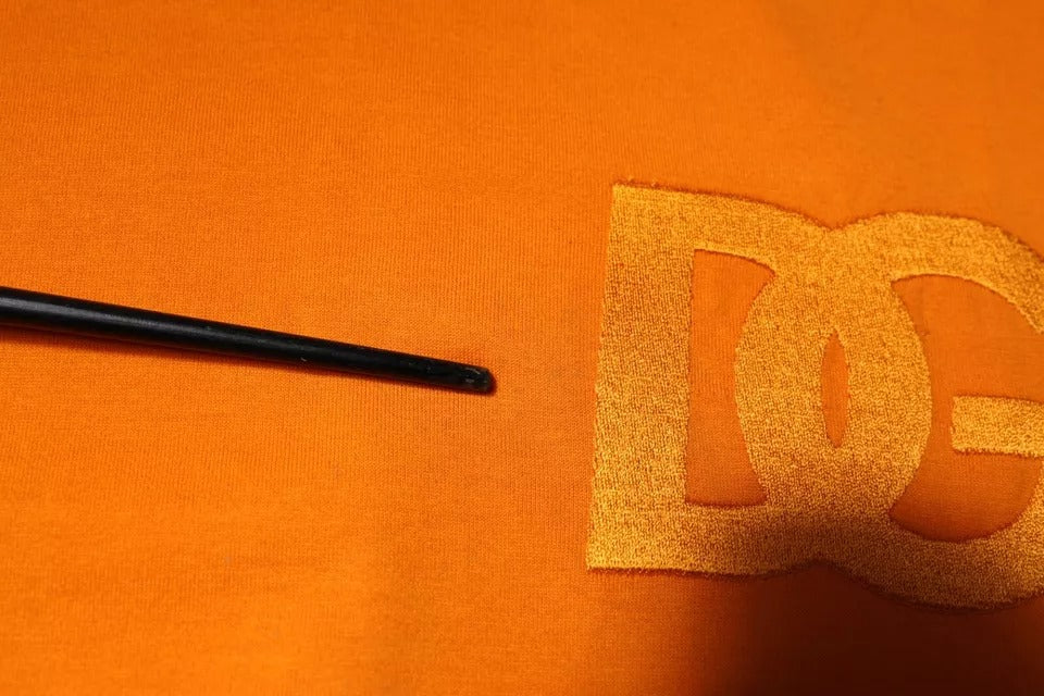 Dolce & Gabbana T-shirt met ronde hals van katoen in oranje met logo