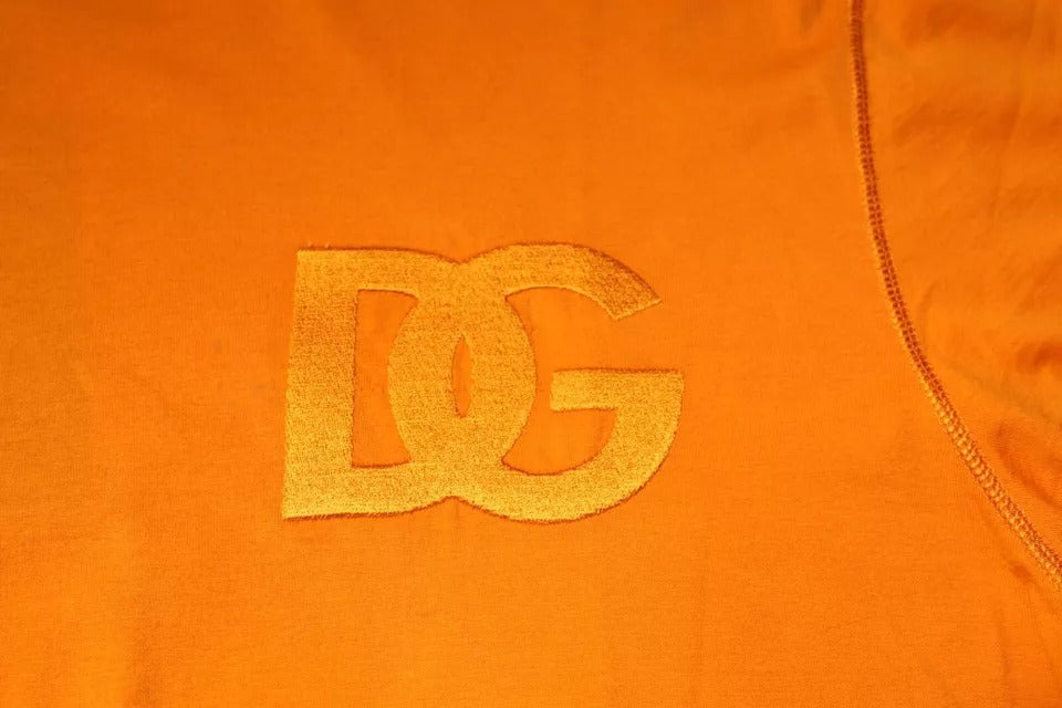 T-shirt en coton à col rond avec logo orange de Dolce &amp; Gabbana