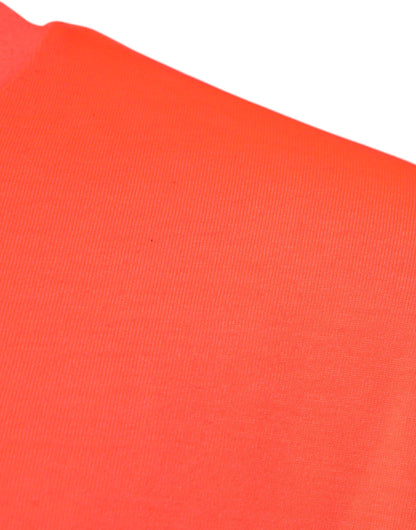 Dolce & Gabbana oranje logo crewneck T-shirt van polyester