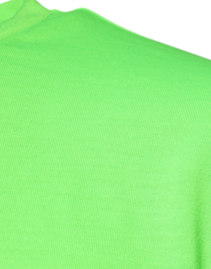 T-shirt à col rond en polyester vert avec logo Dolce &amp; Gabbana