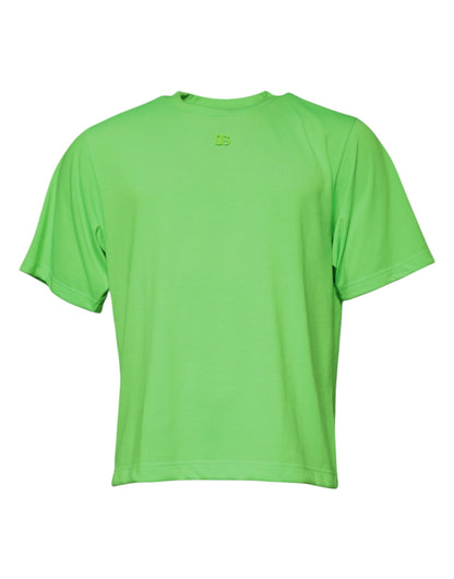 Dolce & Gabbana Groen Logo Polyester T-shirt met Ronde Hals