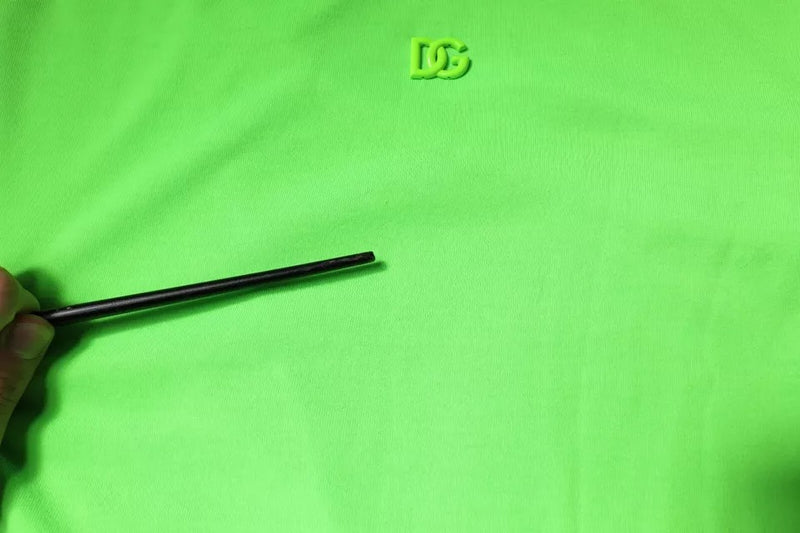 T-shirt à col rond en polyester vert avec logo Dolce &amp; Gabbana