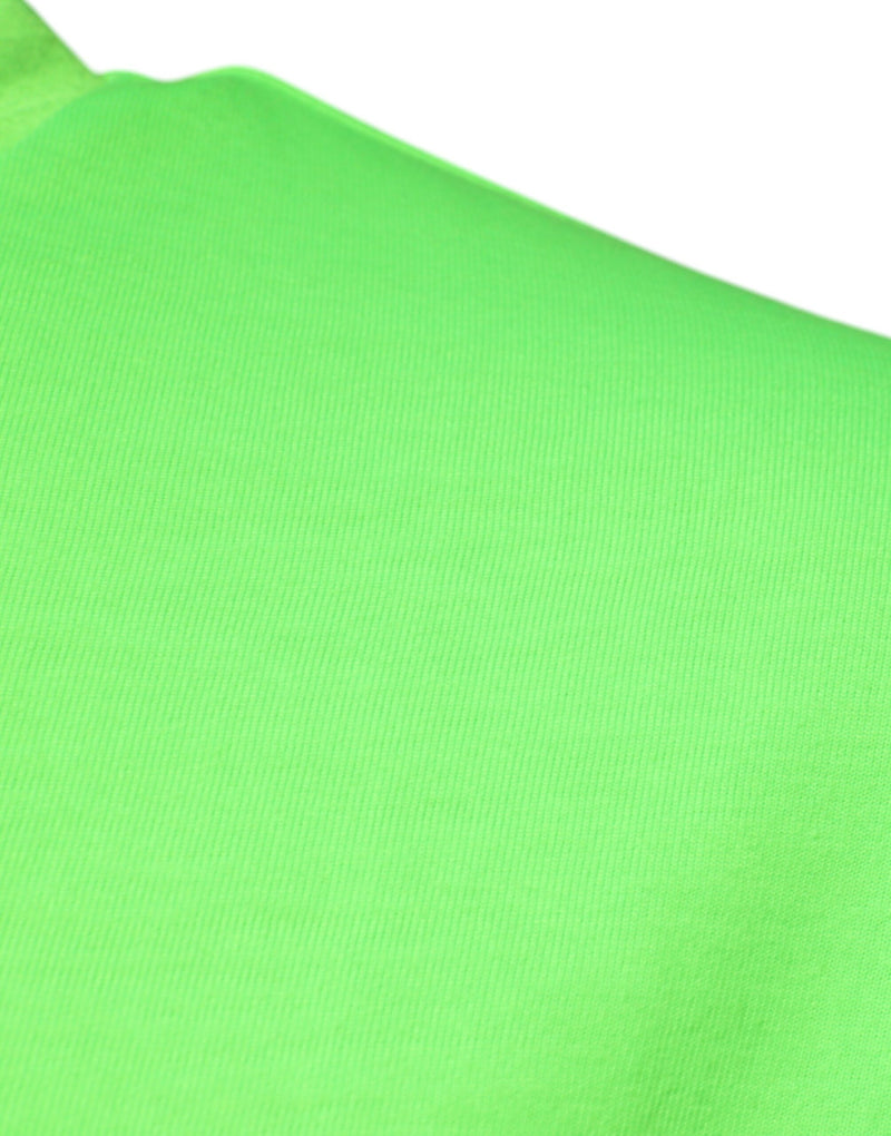 T-shirt à col rond en polyester vert avec logo Dolce &amp; Gabbana