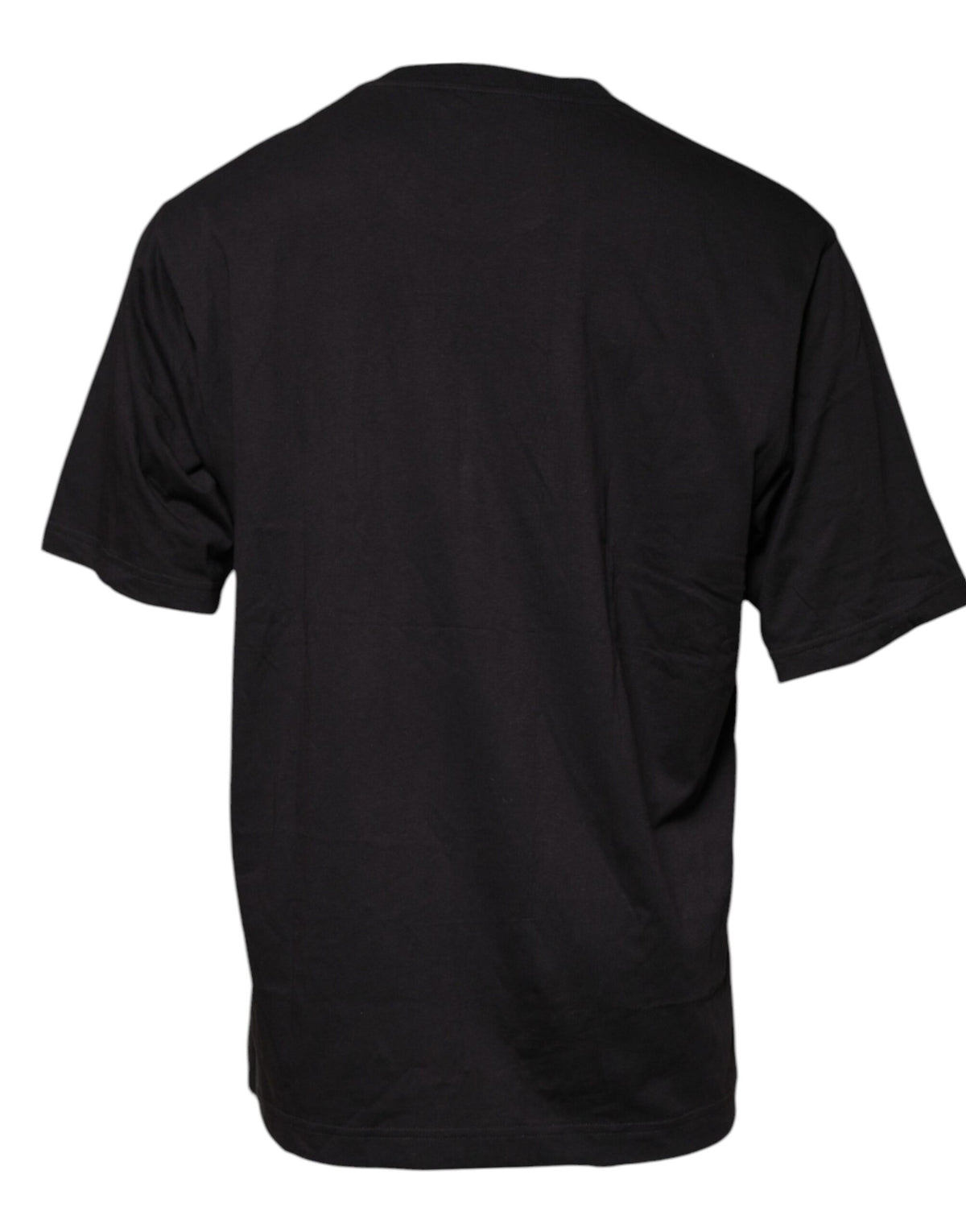 T-shirt en coton à col rond noir avec imprimé du logo Dolce &amp; Gabbana