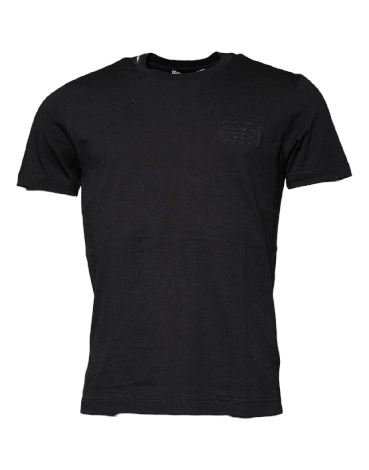 T-shirt noir en coton à manches courtes et col rond de Dolce &amp; Gabbana