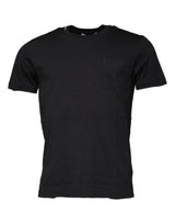 T-shirt noir en coton à manches courtes et col rond de Dolce &amp; Gabbana