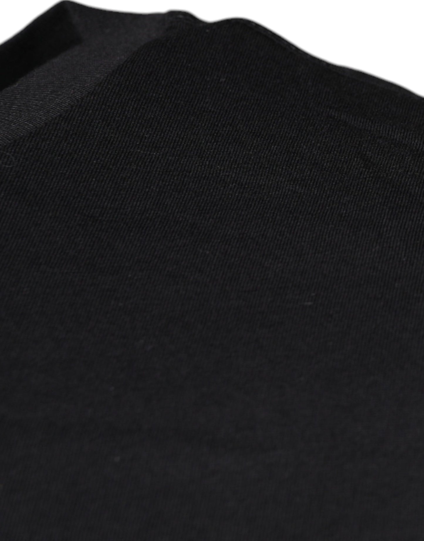 T-shirt noir en coton à manches courtes et col rond de Dolce & Gabbana