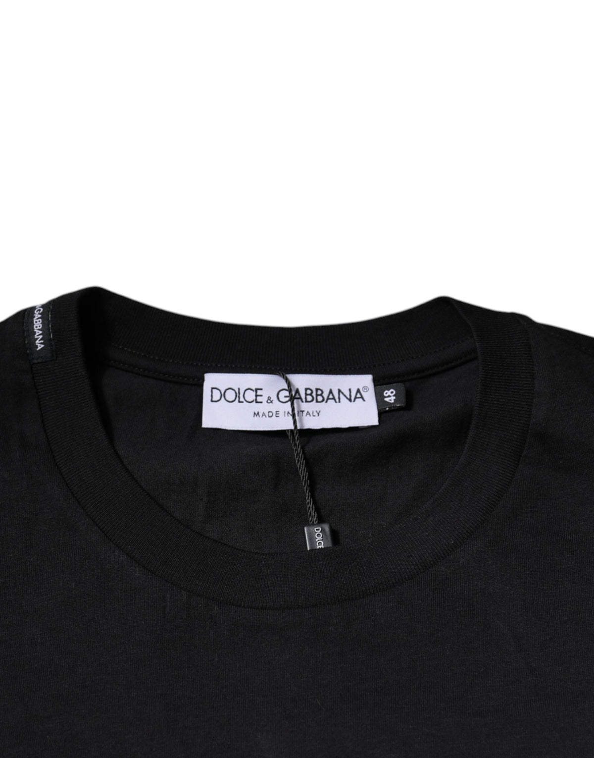 T-shirt noir en coton à manches courtes et col rond de Dolce &amp; Gabbana