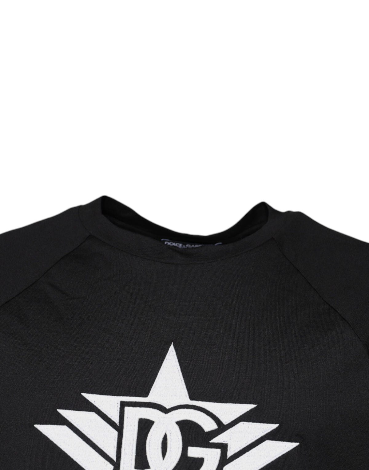 T-shirt en coton à col rond noir avec imprimé du logo Dolce &amp; Gabbana