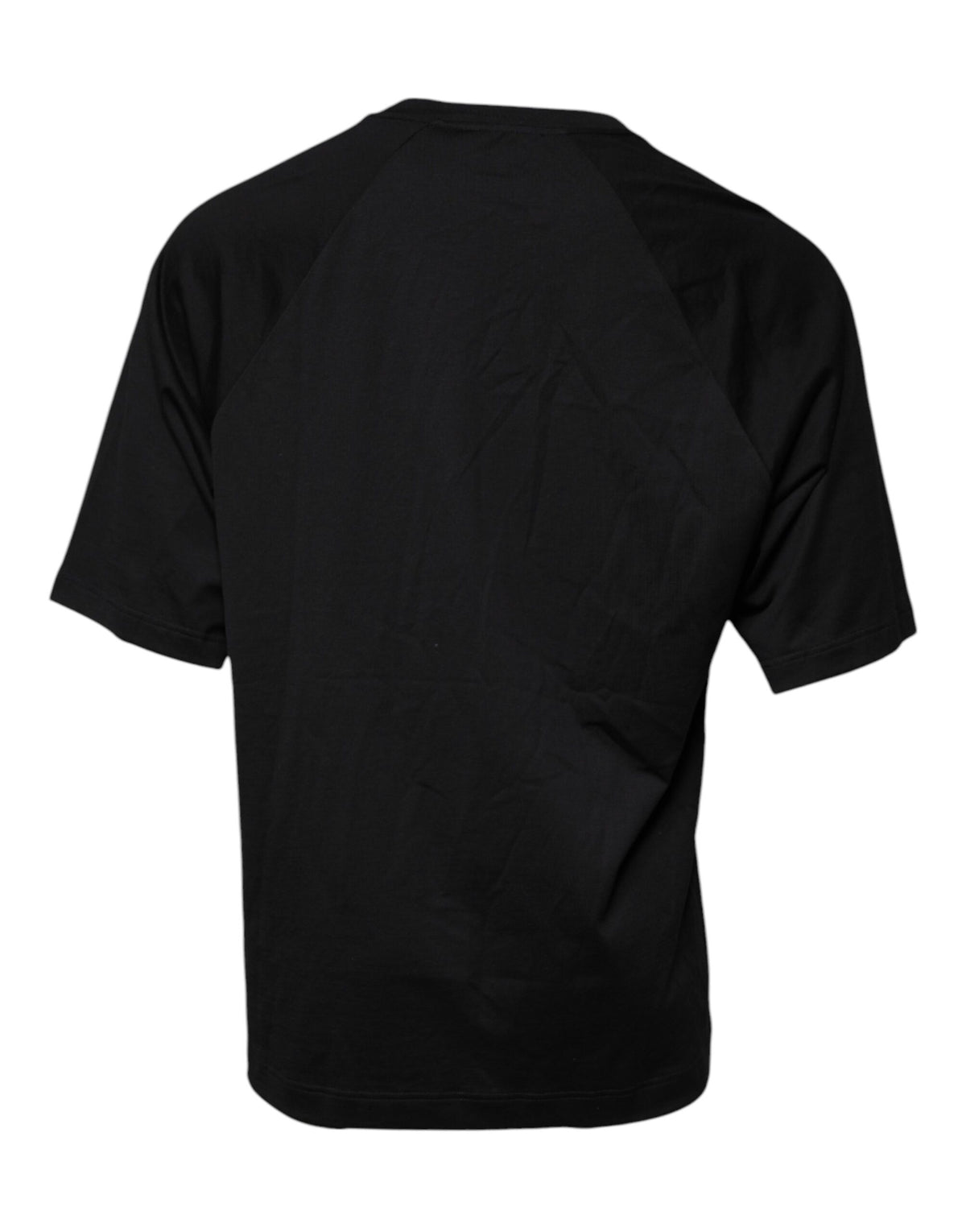 T-shirt en coton à col rond noir avec imprimé du logo Dolce &amp; Gabbana