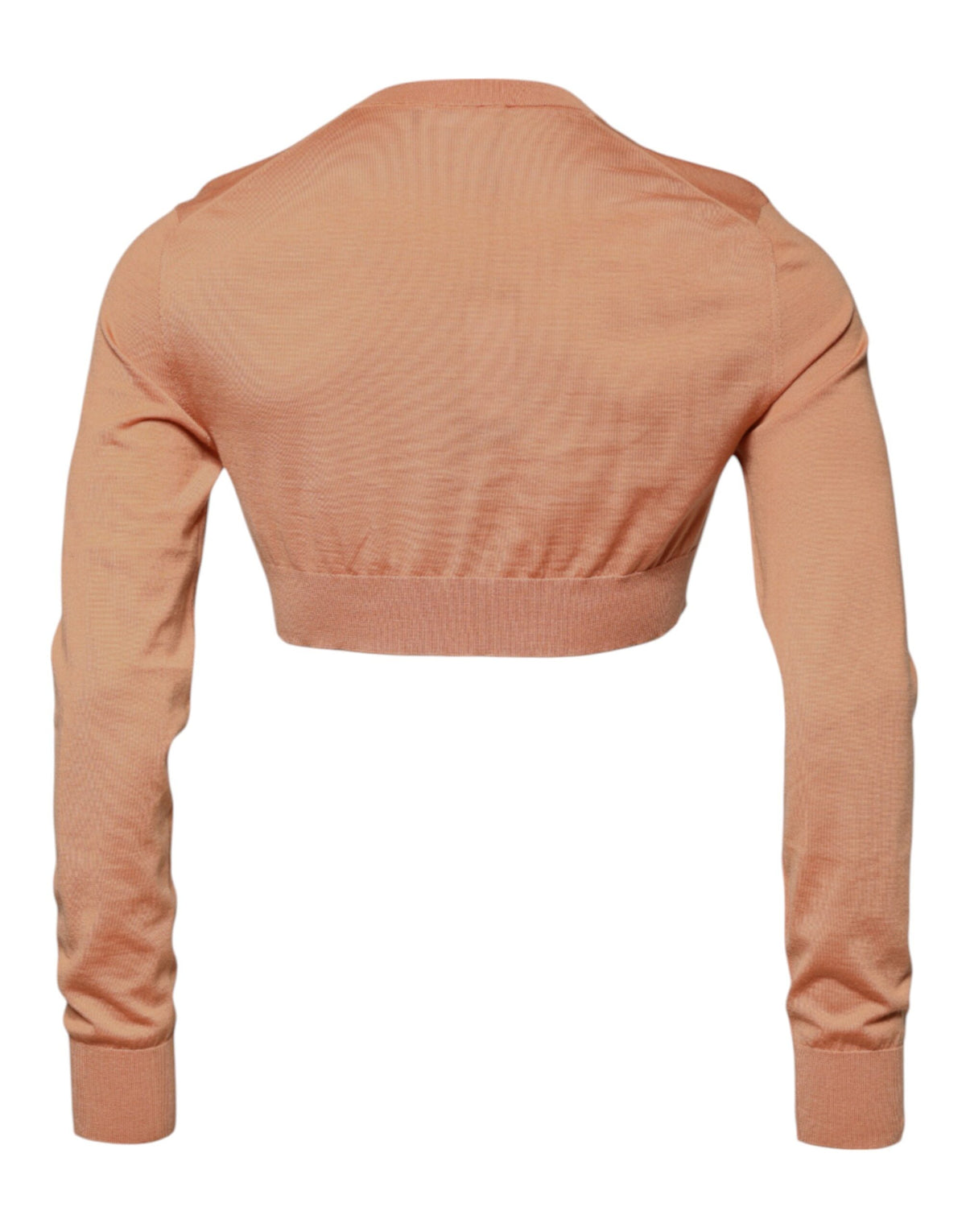 Pull court en laine beige à col rond de Dolce &amp; Gabbana