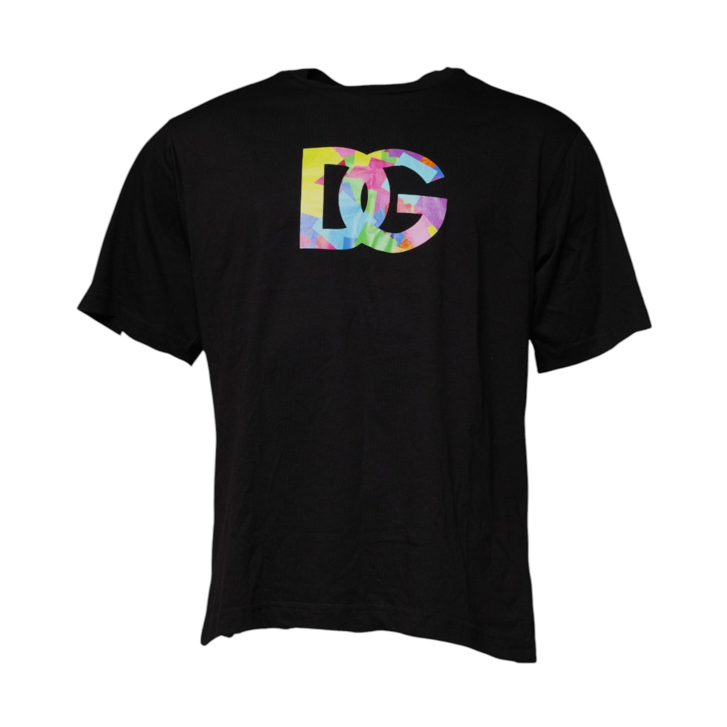 Dolce &amp; Gabbana T-shirt met ronde hals van katoen, zwart, met logo-print.
