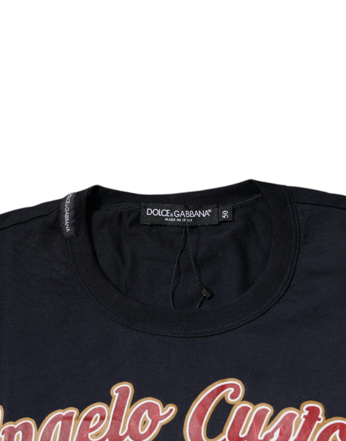 T-shirt à manches courtes en coton bleu avec imprimé ange de Dolce &amp; Gabbana
