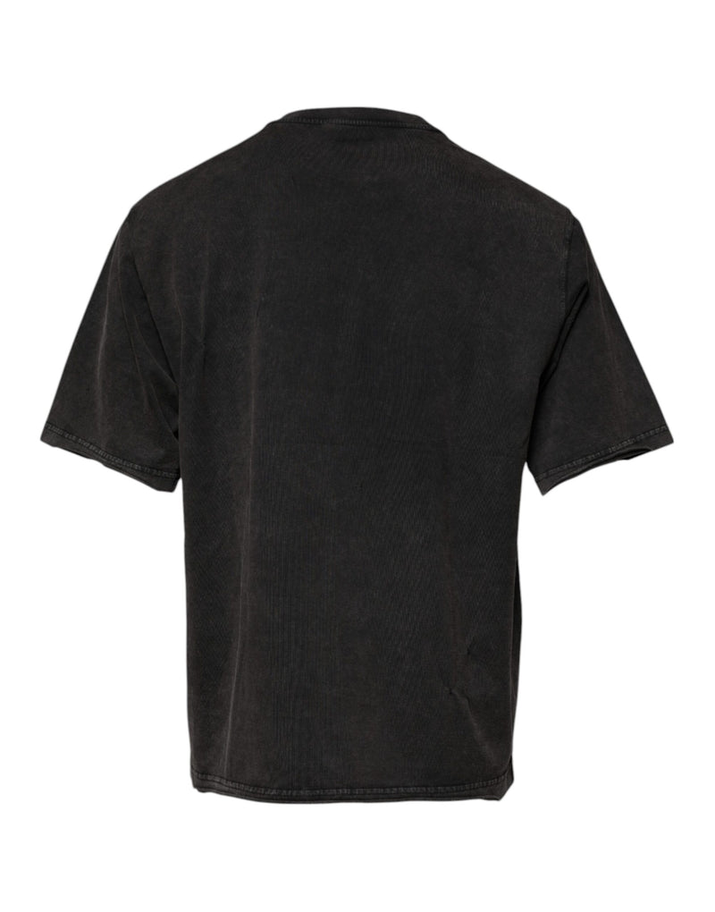Dolce &amp; Gabbana T-shirt met ronde hals van katoen in grijs met luipaardprint
