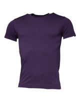 T-shirt à manches courtes en coton violet à col rond de Dolce &amp; Gabbana