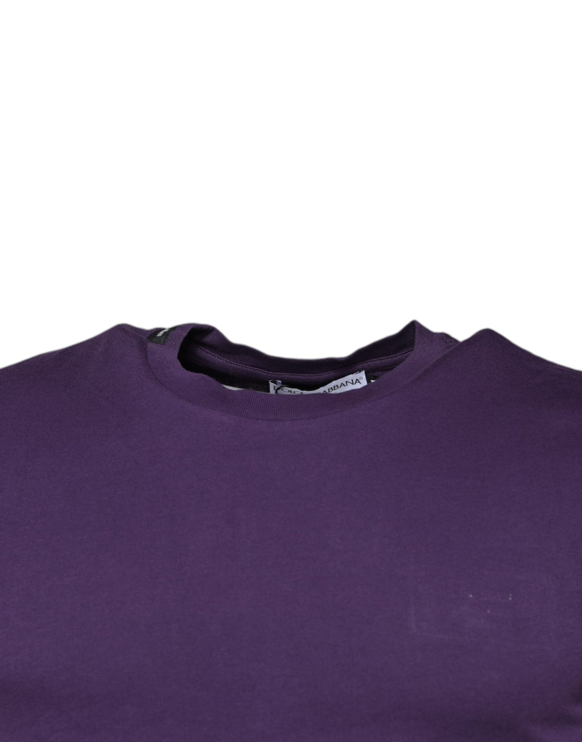 T-shirt à manches courtes en coton violet à col rond de Dolce &amp; Gabbana