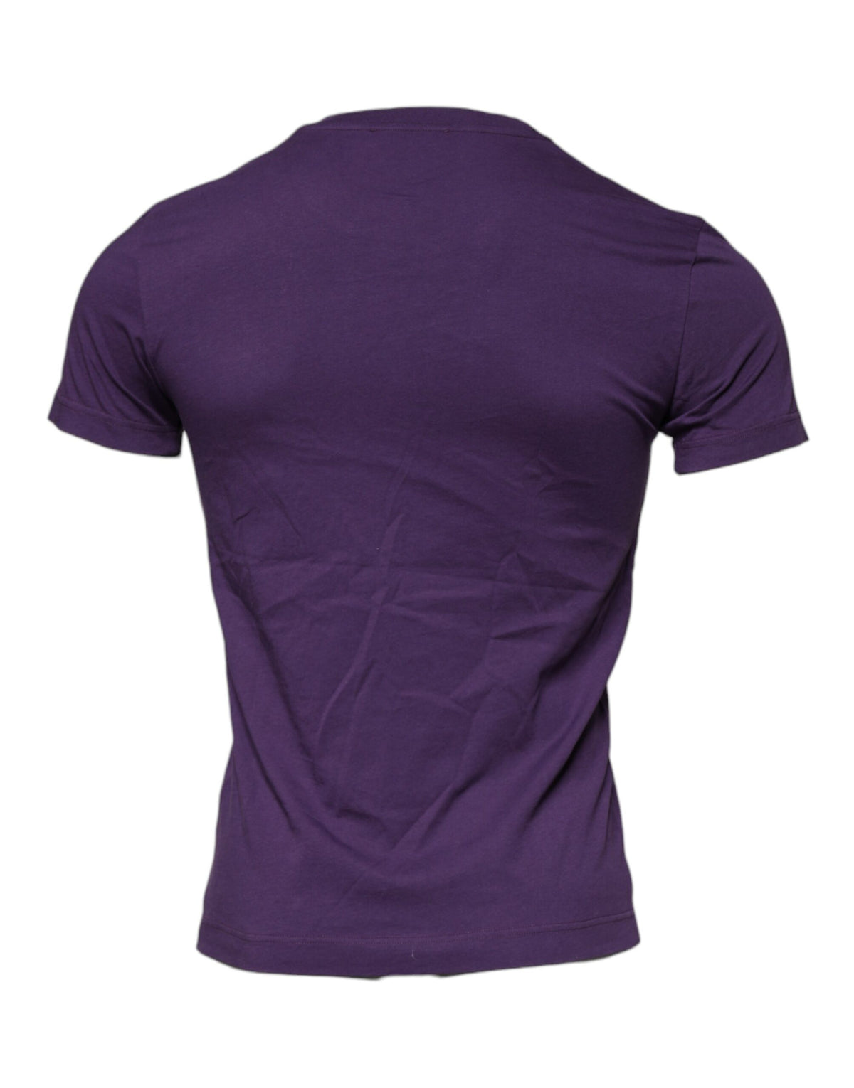 T-shirt à manches courtes en coton violet à col rond de Dolce &amp; Gabbana