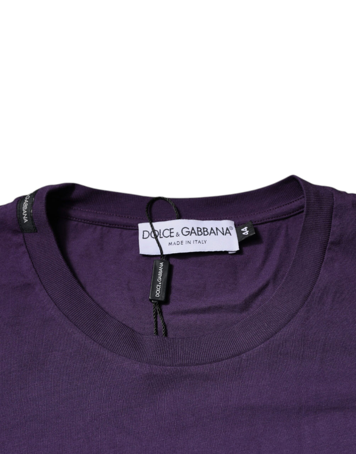 T-shirt à manches courtes en coton violet à col rond de Dolce &amp; Gabbana