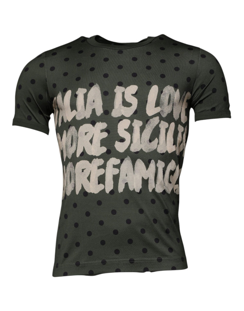 Dolce &amp; Gabbana grijs Sicilia katoenen T-shirt met ronde hals