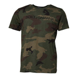 T-shirt en coton à col rond multicolore à motif camouflage de Dolce &amp; Gabbana