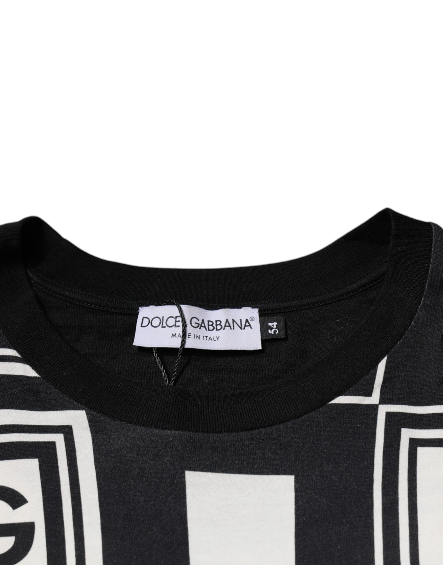 Dolce & Gabbana zwart T-shirt met logo en monogram, ronde hals, katoen