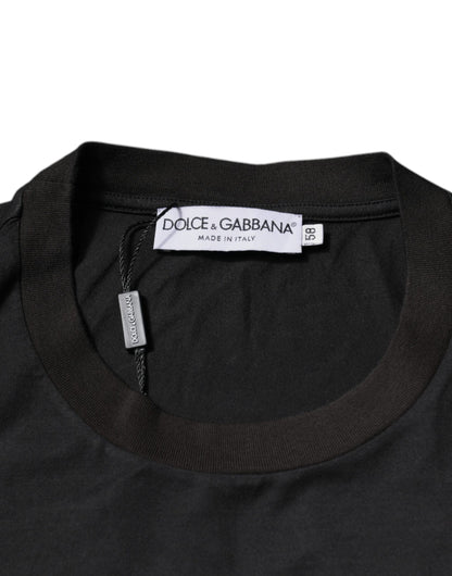 Dolce & Gabbana zwart T-shirt met logo, ronde hals en korte mouwen
