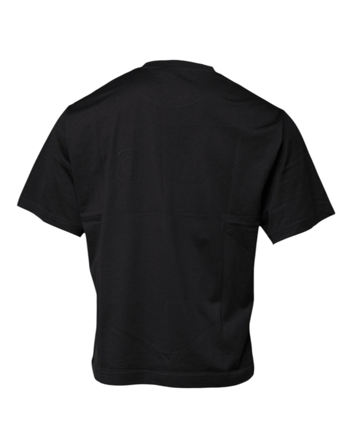 T-shirt en coton à col rond noir avec imprimé du logo DG de Dolce &amp; Gabbana