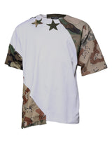 T-shirt en coton blanc à col rond avec motif camouflage de Dolce &amp; Gabbana