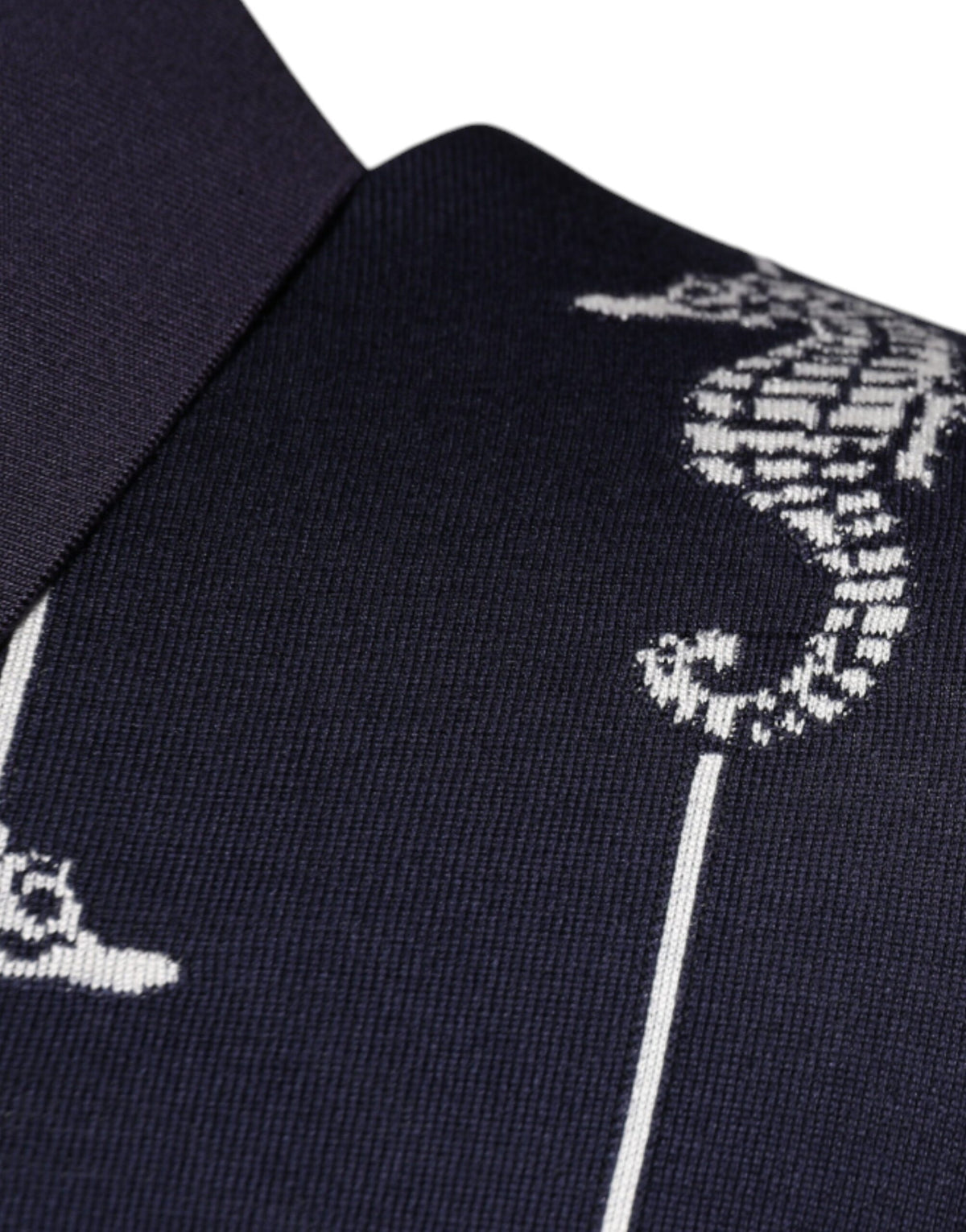 Polo à col montant Dolce &amp; Gabbana bleu marine avec motif Hippocampe