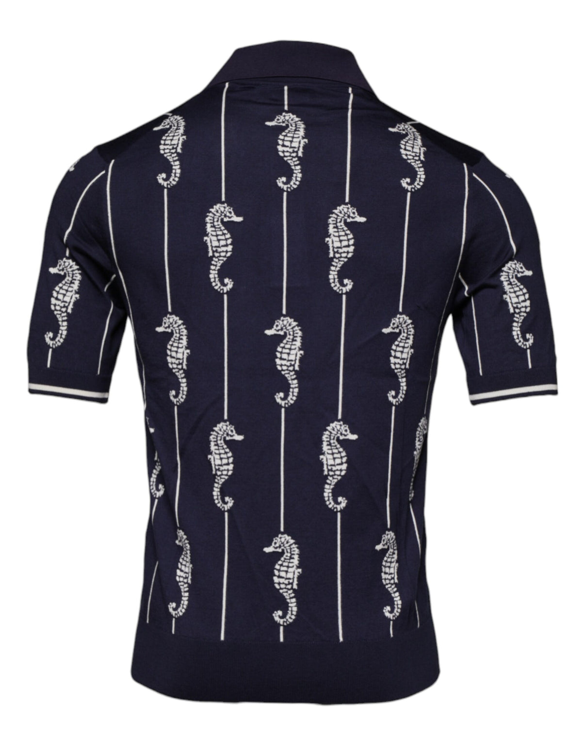 Polo à col montant Dolce &amp; Gabbana bleu marine avec motif Hippocampe