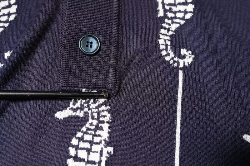 Dolce &amp; Gabbana donkerblauwe polo-t-shirt met paardenkop-kraag