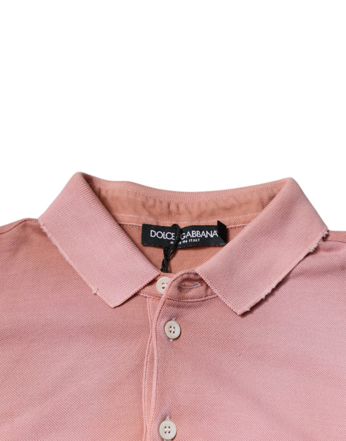 T-shirt polo à manches courtes Dolce &amp; Gabbana rose avec col à couronne.