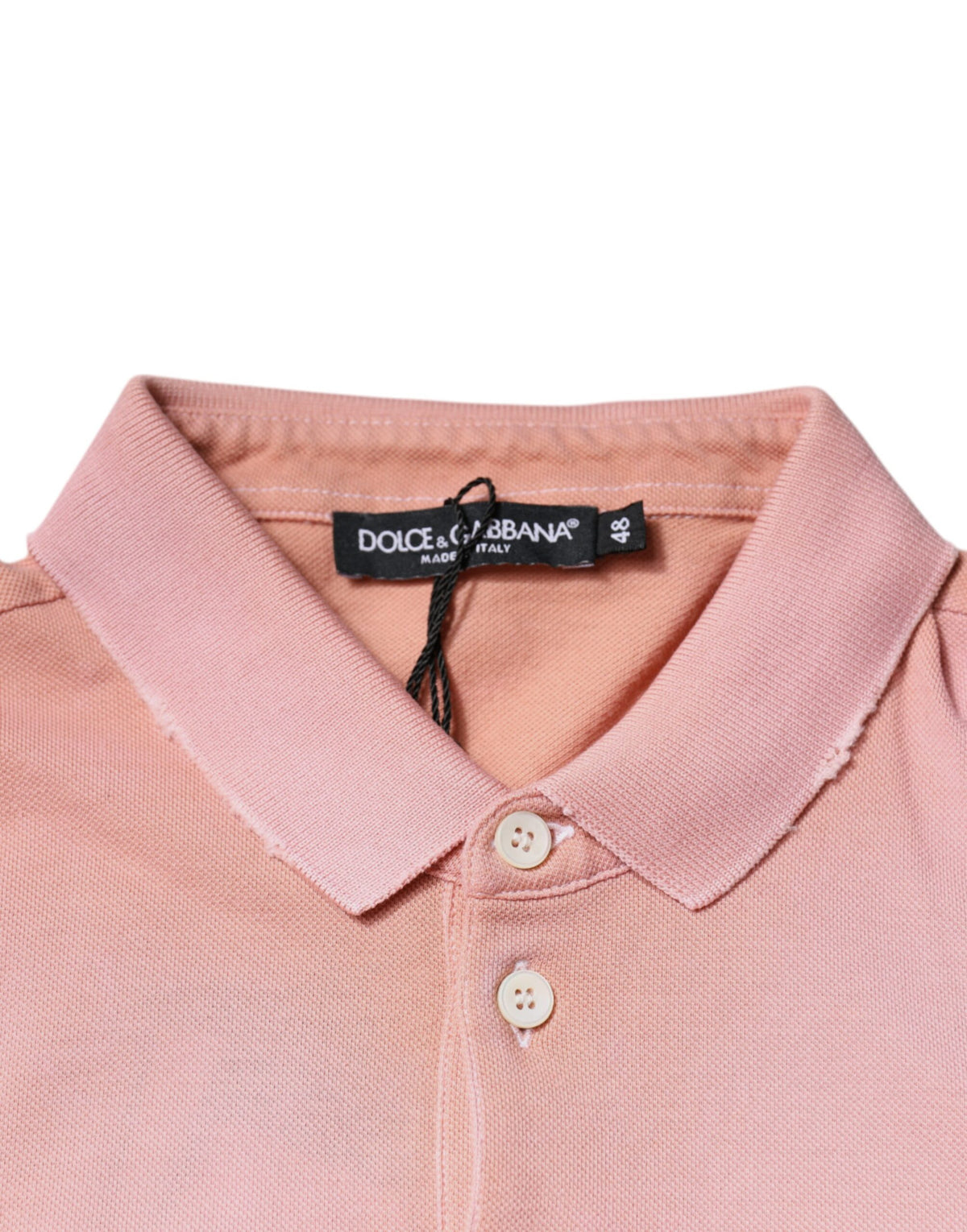 T-shirt polo à manches courtes Dolce &amp; Gabbana rose avec col à couronne.
